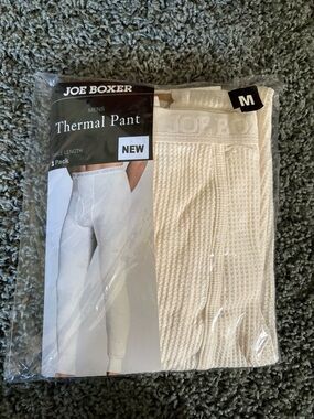 Joe Boxer Mens Thermal Pant Ankle Length White Size M New In Package